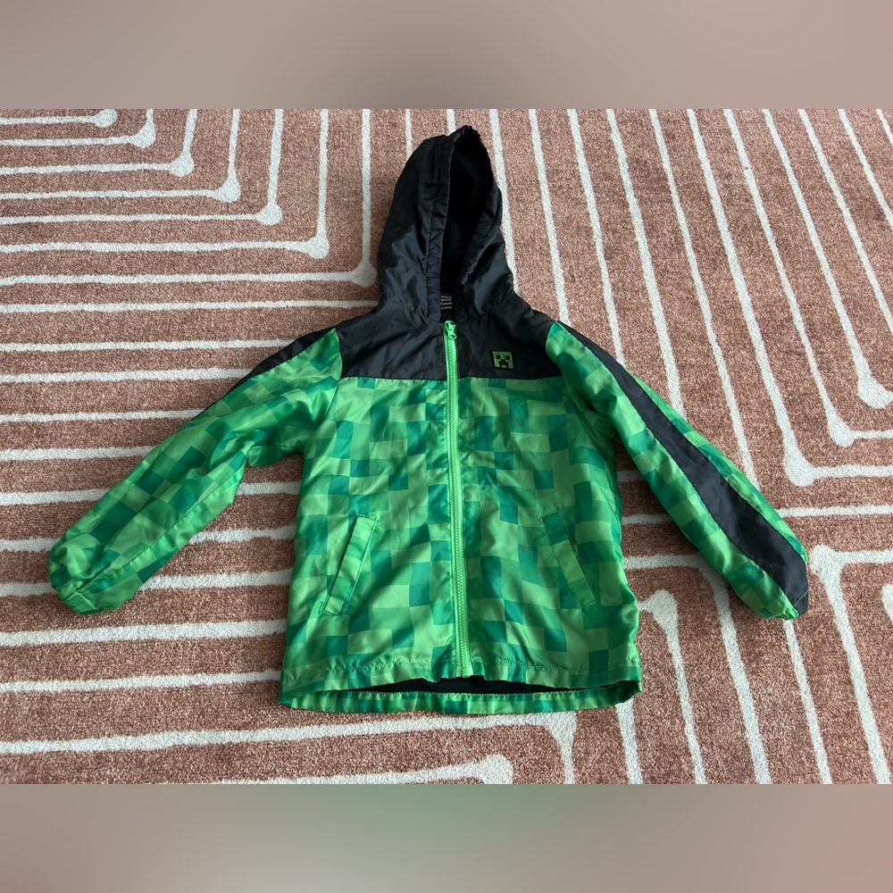 Kids Minecraft Fleece lined Raincoat